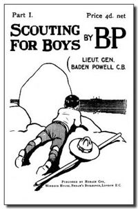 De kaft van het boek "Scouting for Boys"