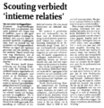 Uit het Algemeen dagblad van 11 maart 1998, over het tegengaan van seksueel misbruik bij jeugdorganisaties en hoe Scouting Nederland hiermee omgaat.